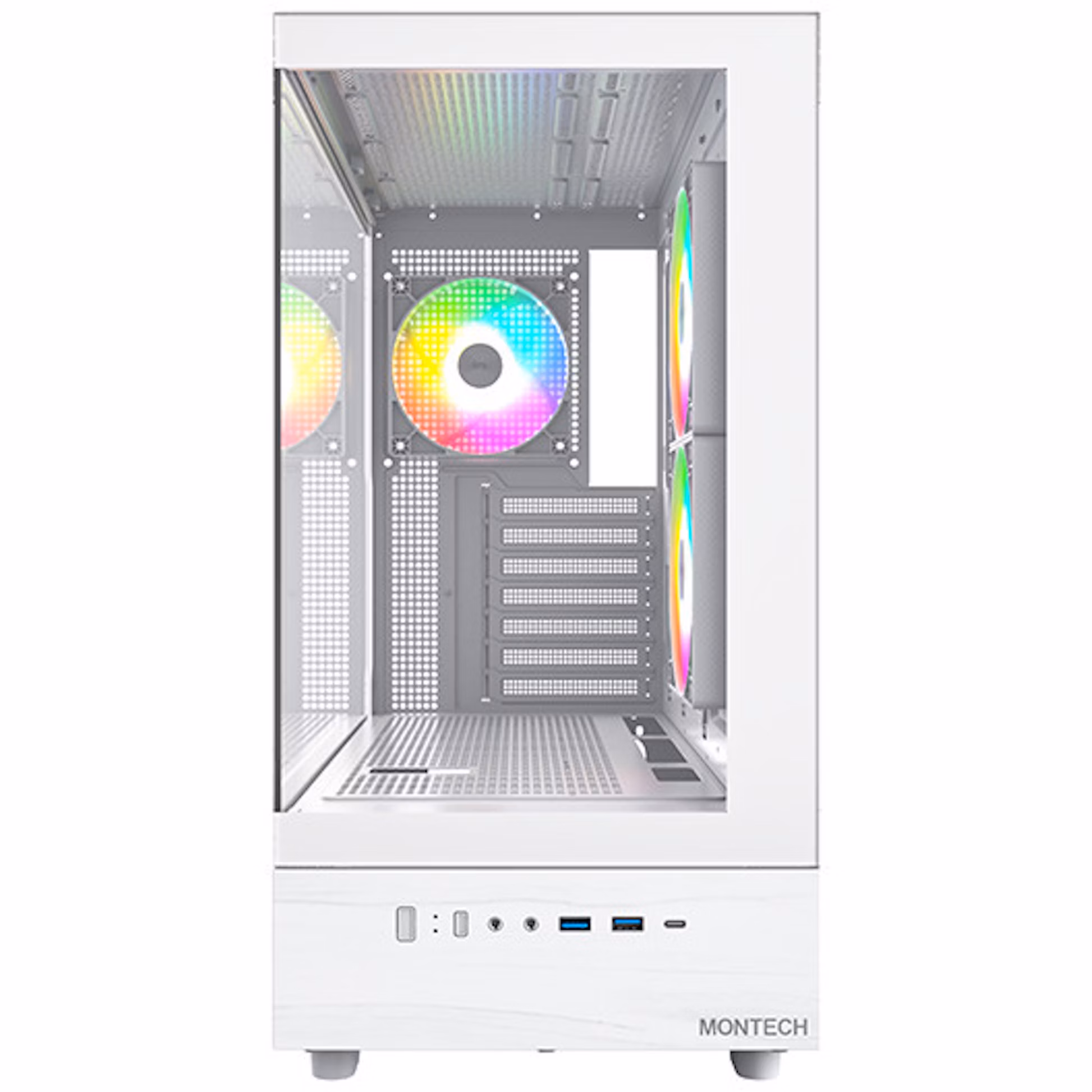 Caixa ATX Montech XR RGB Vidro Temperado Branco