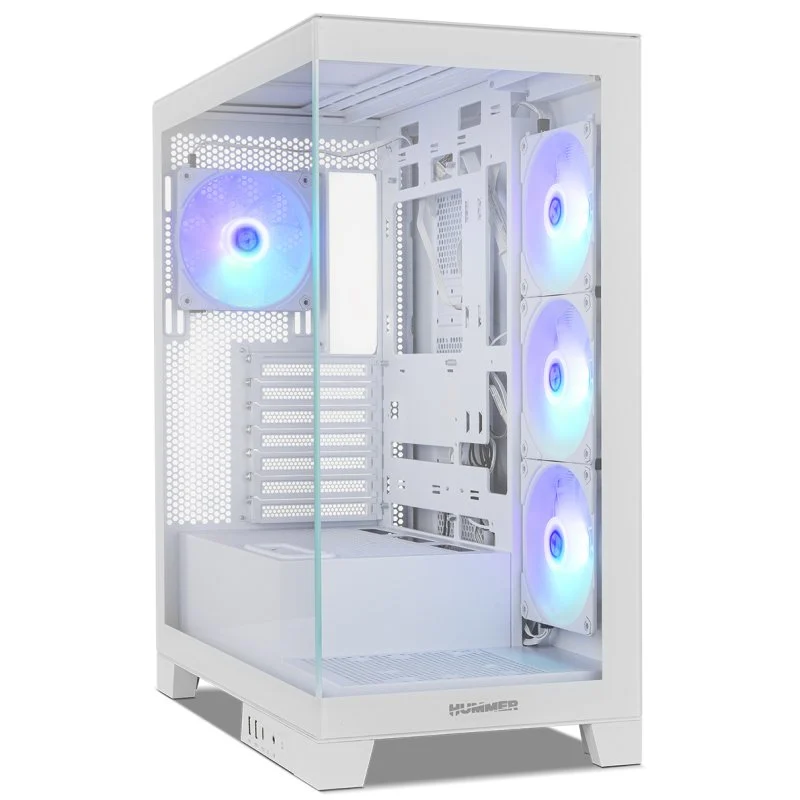 Caixa PC NOX Hummer GLOCK ARGB Semitorre ATX Vidro Temperado USB-C Branca