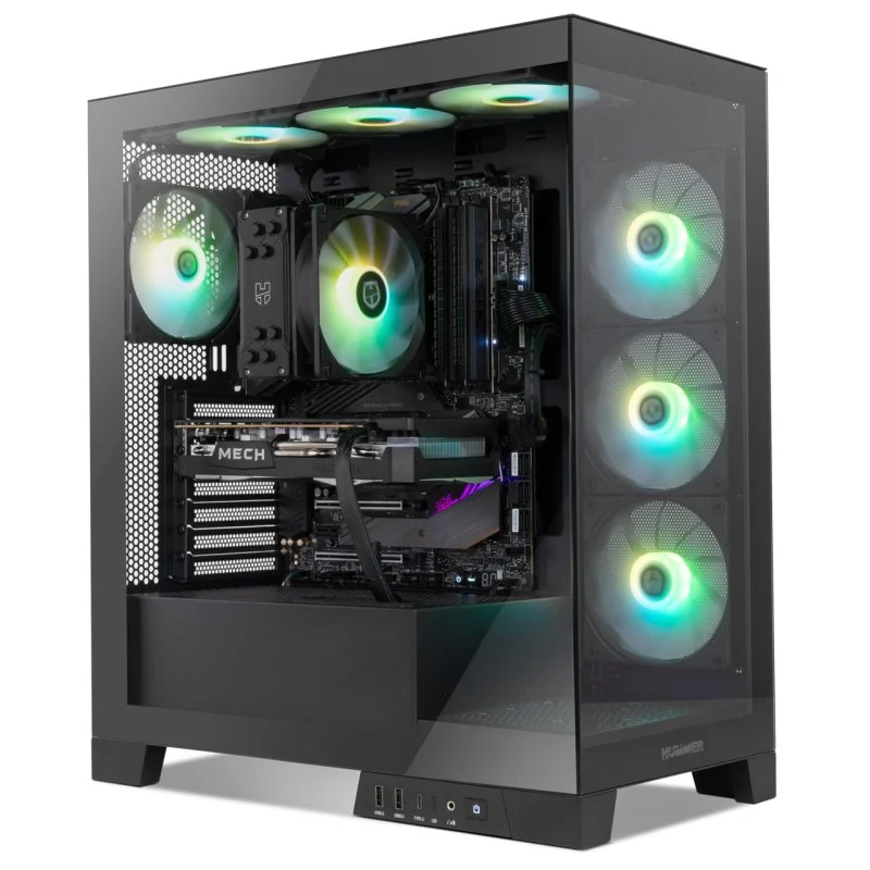 Caixa PC NOX Hummer GLOCK ARGB Semitorre ATX Vidro Temperado USB-C Preta