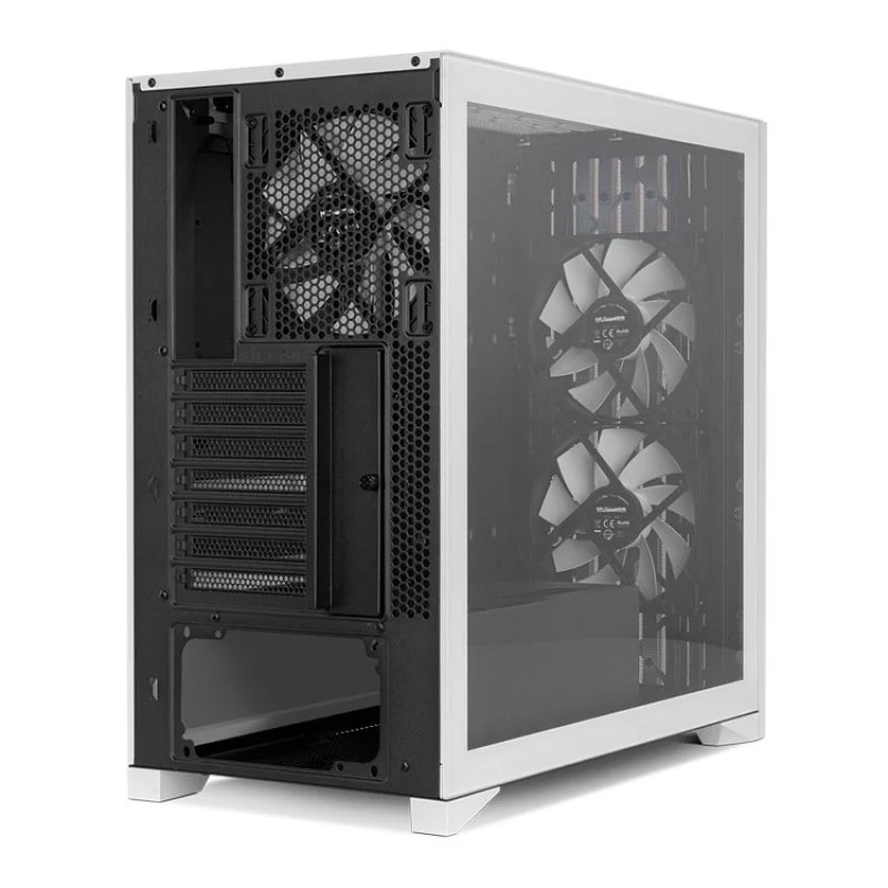 Caixa PC Nox Hummer ELEMENT Semi Torre ATX Vidro Temperado USB-C Branca e Madeira