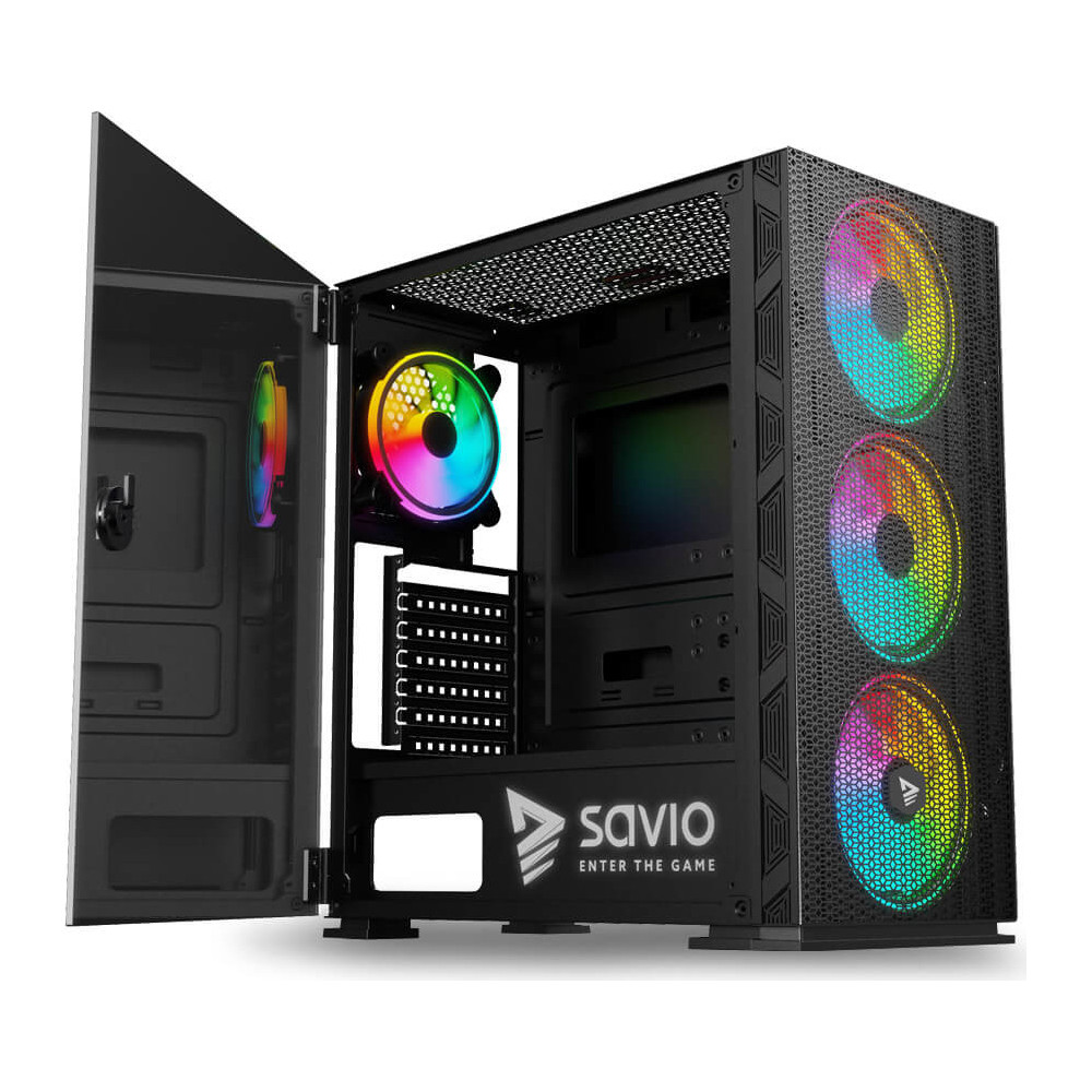 Caixa ATX Savio Raptor X1 ARG Preta