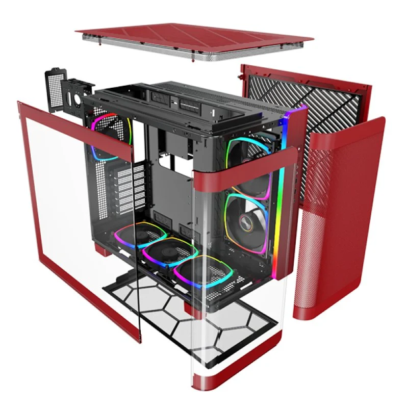 Caixa PC Montech KING 95 PRO Vidro Temperado USB 3.2 Vermelha