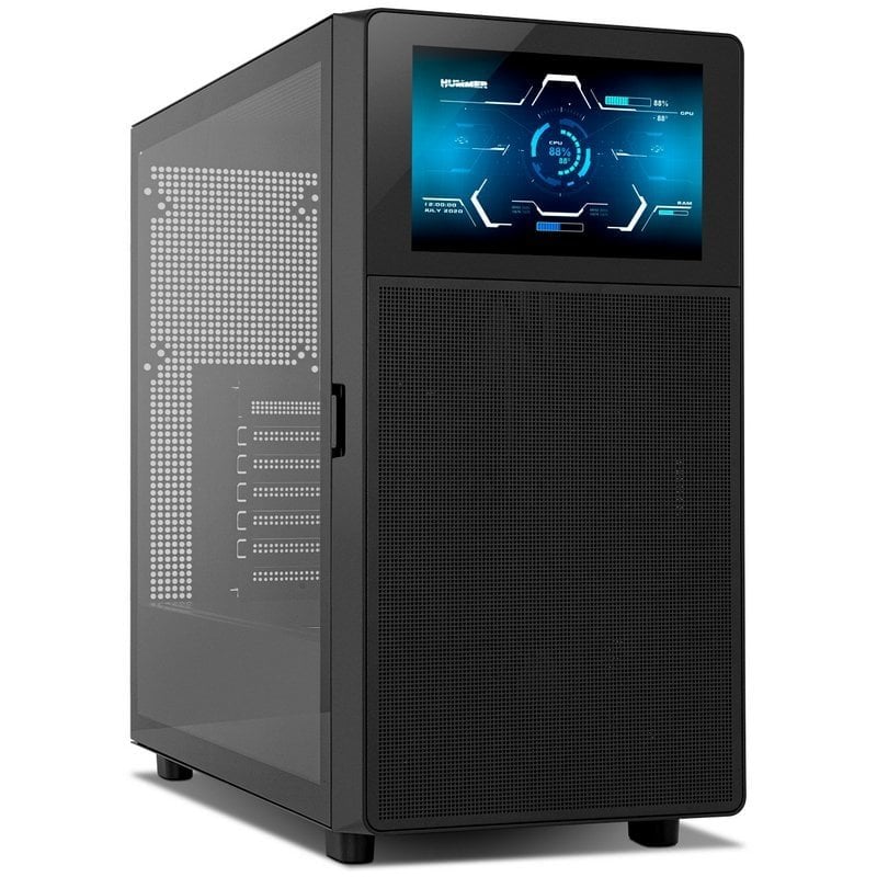 Caixa PC Nox Hummer BIOS Semi Torre ATX com Ecrã LCD e Vidro Temperado USB-C Preta