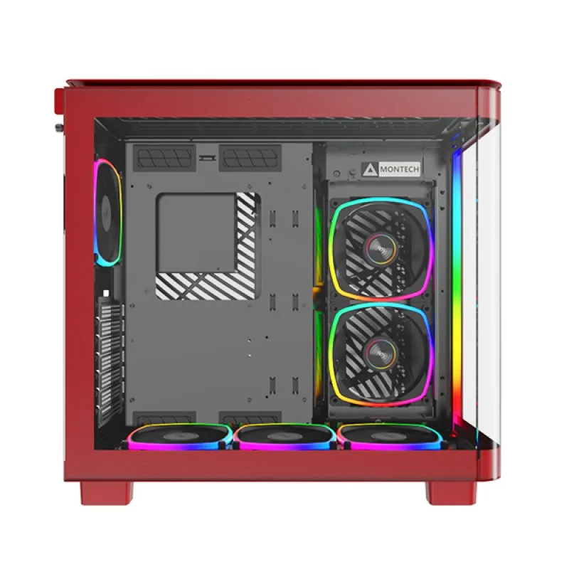 Caixa PC Montech KING 95 PRO Vidro Temperado USB 3.2 Vermelha