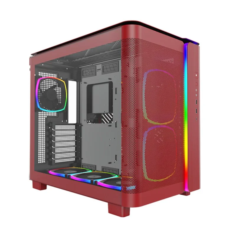 Caixa PC Montech KING 95 PRO Vidro Temperado USB 3.2 Vermelha