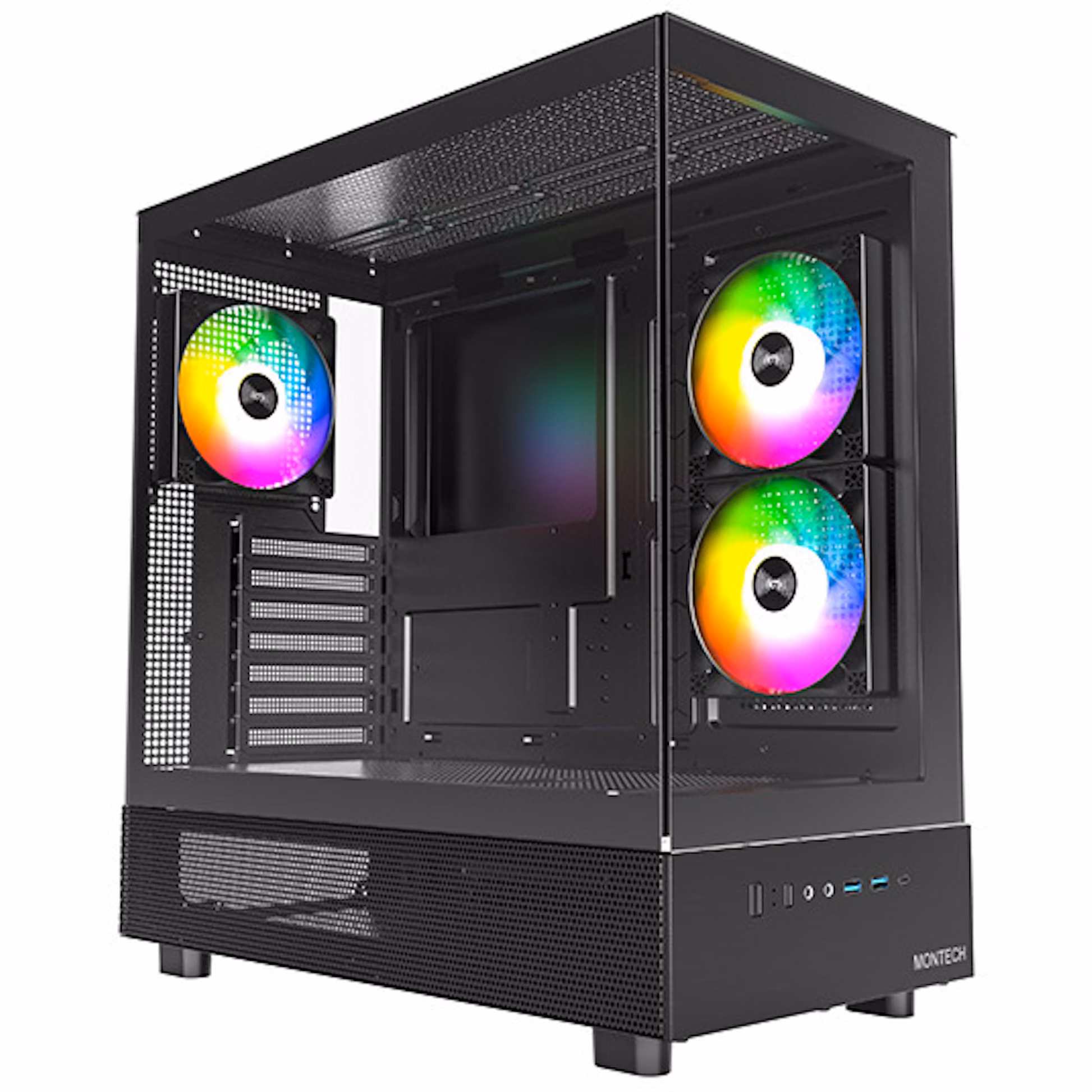 Caixa ATX Montech XR RGB Vidro Temperado Preto