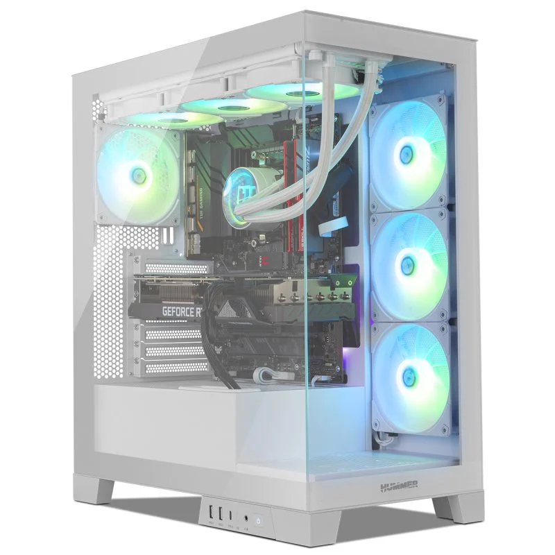 Caixa PC NOX Hummer GLOCK ARGB Semitorre ATX Vidro Temperado USB-C Branca