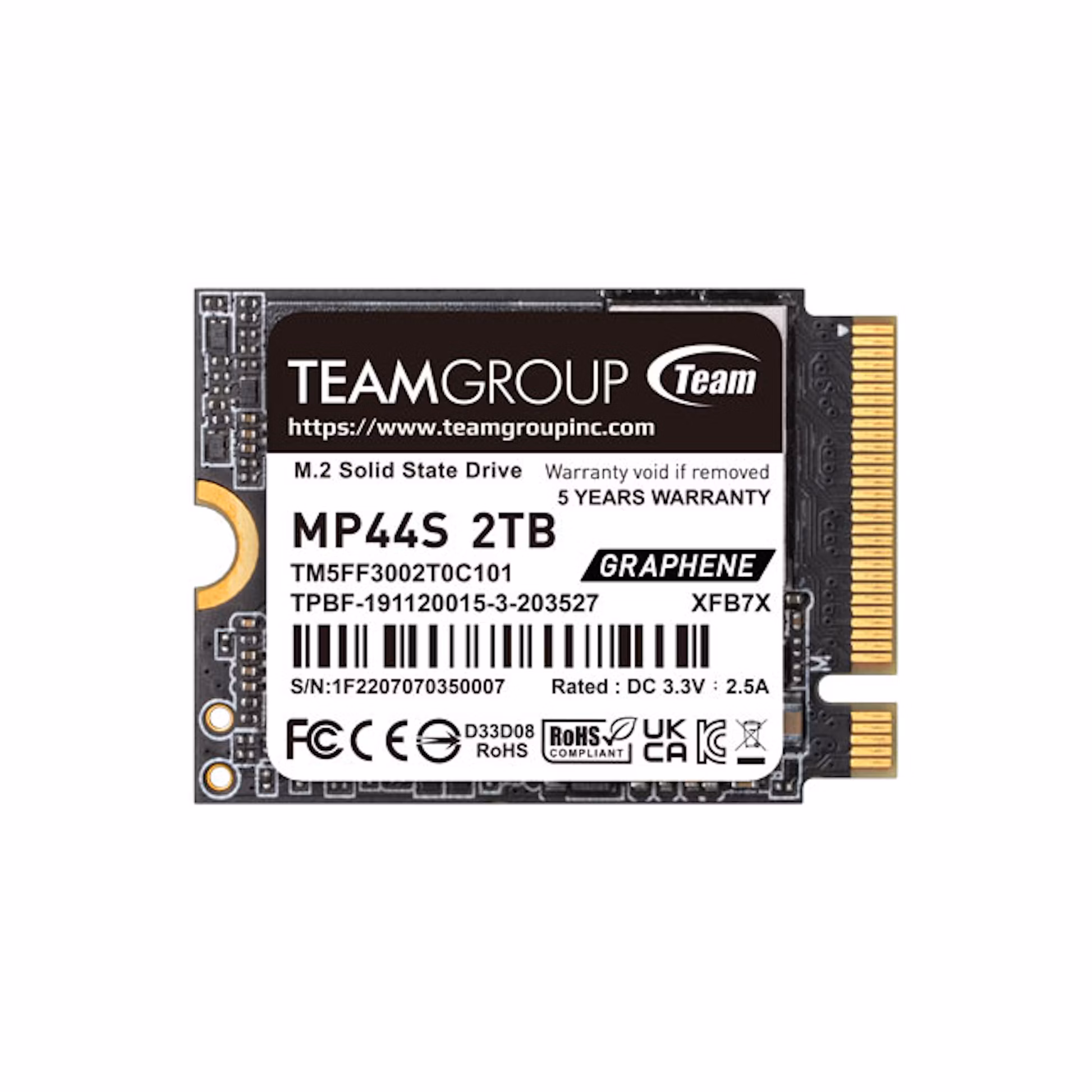 SSD Team Group MP44S 2TB Gen4 M.2 2230 NVMe (5000/3500MB/s)