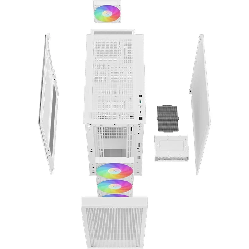 Caixa PC Deepcool CH560 ARGB Mid Tower Vidro Temperado USB 3.2 Branca