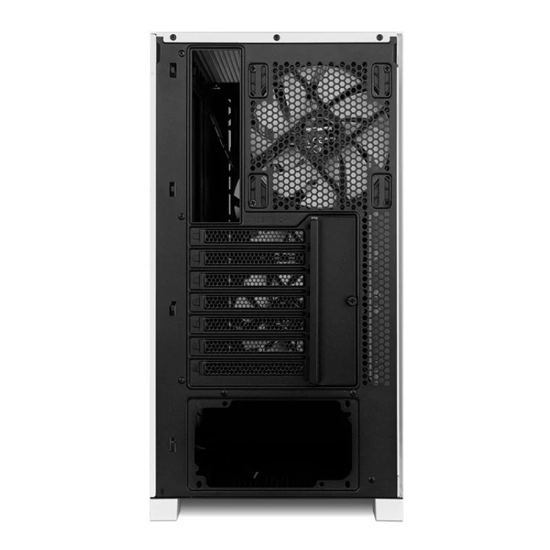 Caixa PC Nox Hummer ELEMENT Semi Torre ATX Vidro Temperado USB-C Branca e Madeira