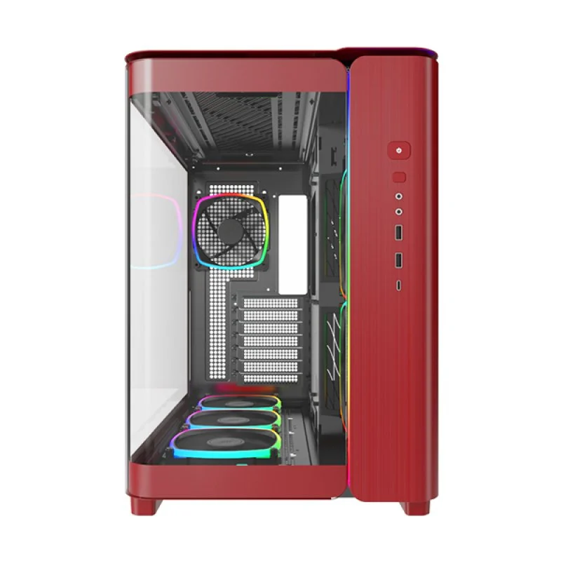 Caixa PC Montech KING 95 PRO Vidro Temperado USB 3.2 Vermelha